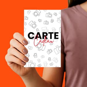 Carte cadeau illustré pour offrir une séance photo pour un animal de compagnie