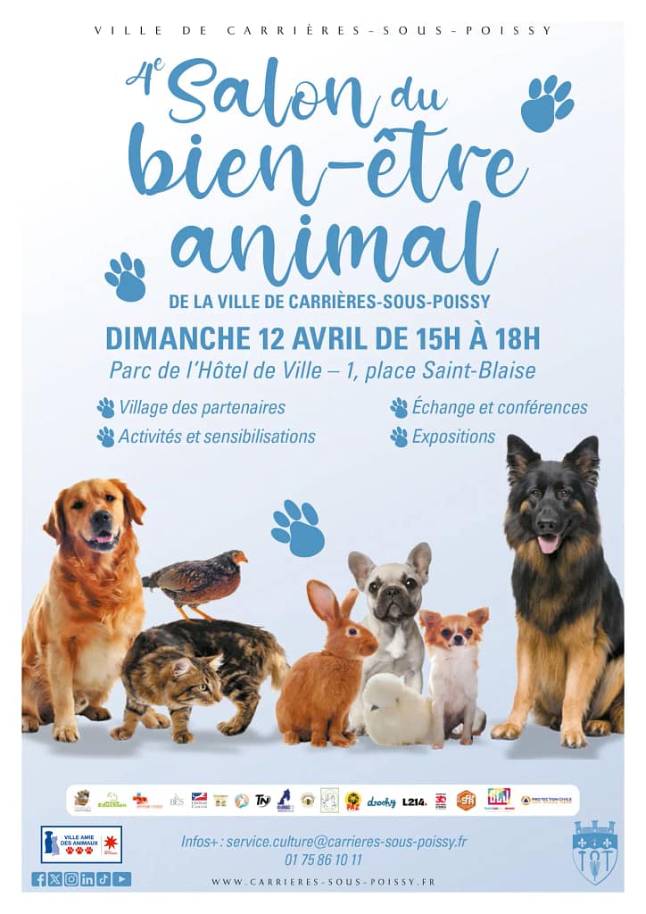 affiche de la quatrième édition du salon du bien-être animal de Carrières-sous-Poissy dans les Yvelines en 2026
