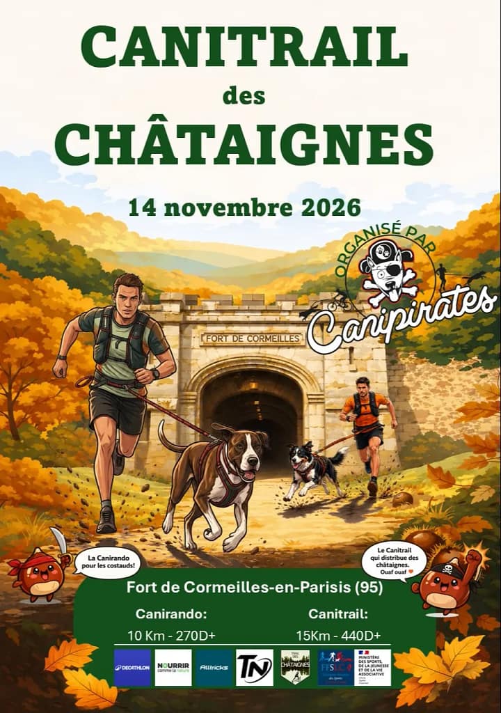 Affiche du canitrail des Châtaignes 2026 organisé par Les Canipirates