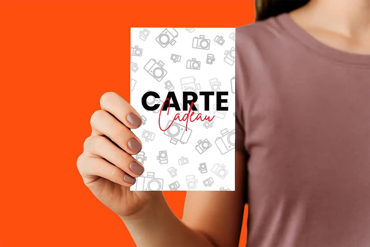Carte cadeau illustré pour offrir une séance photo pour un animal de compagnie