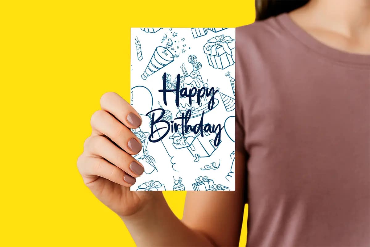 Carte cadeau d'anniversaire illustrée pour offrir une séance photo pour un animal de compagnie