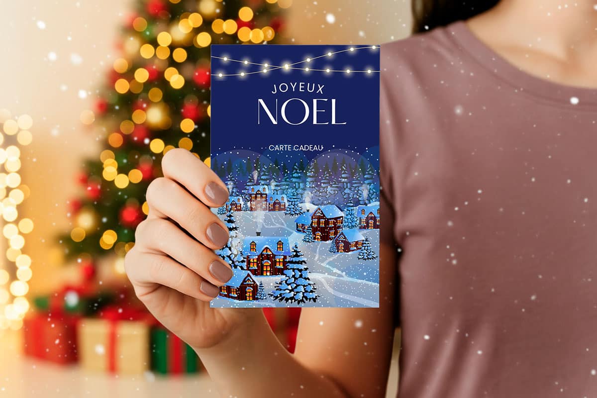 Carte cadeau de Noël illustré pour offrir une séance photo pour un animal de compagnie