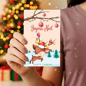 Carte cadeau de Noël illustré pour offrir une séance photo pour un animal de compagnie